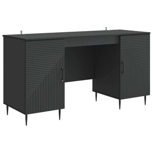 vidaXL Bureau met plank Zwart 142,5 x 50 x 75 cm Bewerkt hout