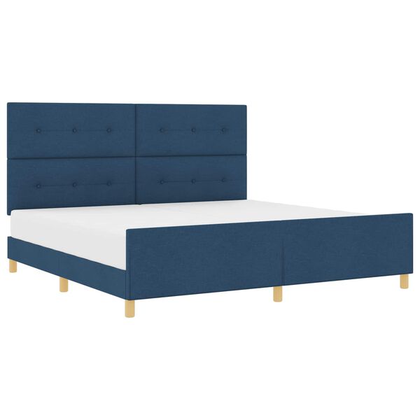 vidaXL Bedframe met hoofdeinde Blauw 200 x 200 cm Stof