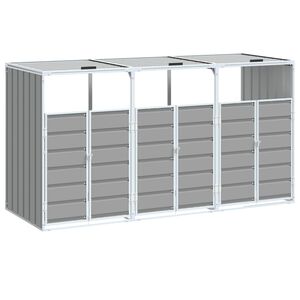 vidaXL Containerberging voor 3 containers 216x81x115 cm staal grijs