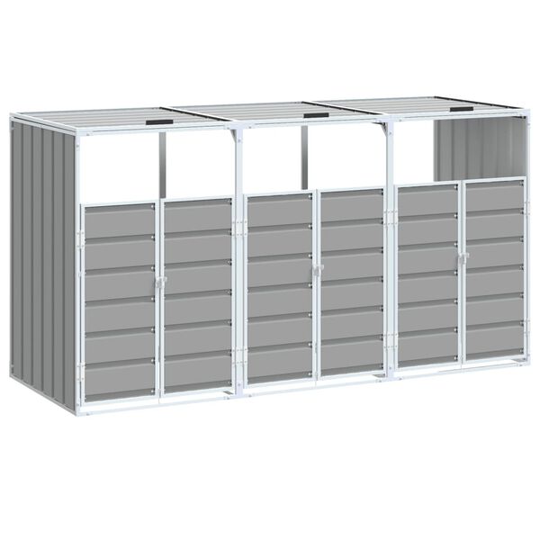 vidaXL Containerberging voor 3 containers 216x81x115 cm staal grijs