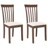 vidaXL Eetkamerstoelen met kussens 2 st massief hout rubber bruin
