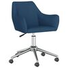 vidaXL Eetkamerstoelen draaibaar 4 st stof blauw