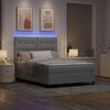 vidaXL Boxspring bed met matras met LED Lichtgrijs 140 x 190 cm Stof