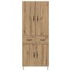 vidaXL Hoge kast met lade 2 pcs Artisan Eiken Ge&euml;ngineerd hout en glas