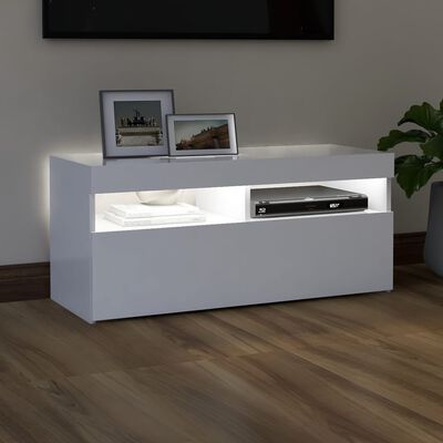 vidaXL Tv-meubel met LED-verlichting 90x35x40 cm wit