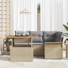 vidaXL Tuin Sofa Set met opslag 5 pcs Beige Poly riet