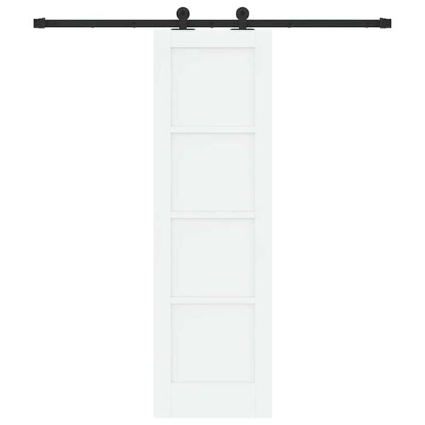 vidaXL Schuifdeur Wit en zwart 61 x 198,5 cm Massief grenenhout