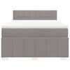 vidaXL Boxspring met matras stof taupe 140x200 cm