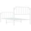 vidaXL Bedframe met hoofd- en voeteneinde&nbsp;metaal wit 107x203 cm
