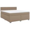 vidaXL Boxspring met matras kunstleer cappuccinokleurig 180x200 cm