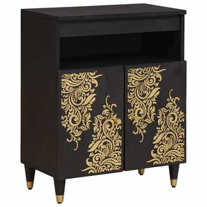 vidaXL Dressoir Zwart 60 x 33 x 75 cm Massief Mango Hout