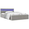 vidaXL Bedframe met opbergruimte en LED stof lichtgrijs 120x200 cm