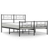 vidaXL Bedframe met hoofd- en voeteneinde metaal zwart 120x190 cm