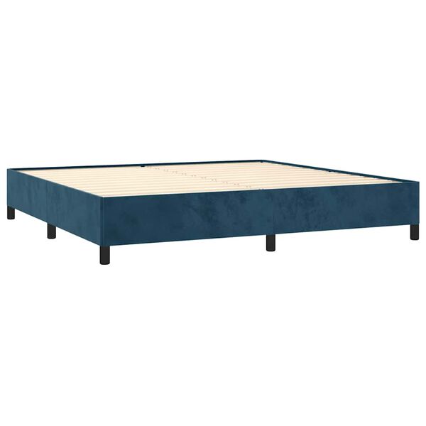 vidaXL Bedframe zonder matras 200x200 cm fluweel donkerblauw