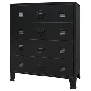 vidaXL Ladekast industri&euml;le stijl 78x40x93 cm metaal zwart