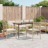 vidaXL 5-delige Tuinset met kussens poly rattan beige