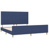 vidaXL Bedframe zonder matras stof blauw 160x200 cm