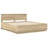 vidaXL Bedframe met hoofdeinde Sonoma Eiken 200 x 200 cm Bewerkt hout