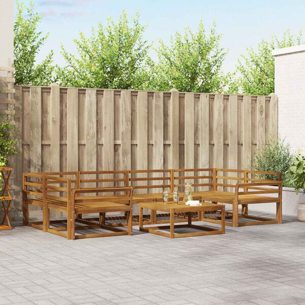 vidaXL Buiten bankenset 7 pcs Naturel Massief Acaciahout