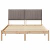 vidaXL Bedframe met hoofdeinde Taupe 140 x 190 cm Massief grenenhout