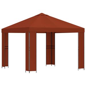 vidaXL Paviljoen 3 x 3 m Terracotta Polyester en staal 190 gsm
