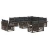 vidaXL Tuinbankenset 13 st Grijs en Donkergrijs poly rattan