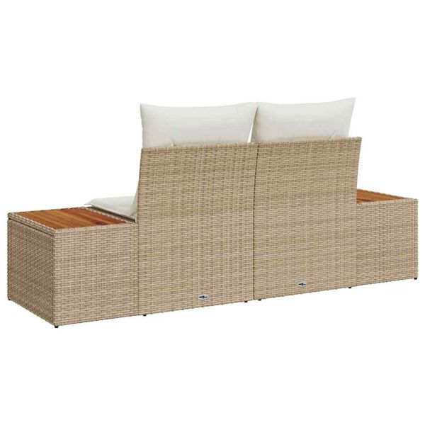 vidaXL Tuinbank Beige 184 x 62 x 85cm poly rattan