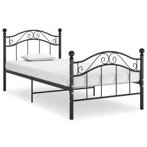 vidaXL Bedframe metaal zwart 100x200 cm
