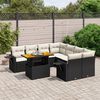 vidaXL 9-delige Loungeset met kussens poly rattan zwart