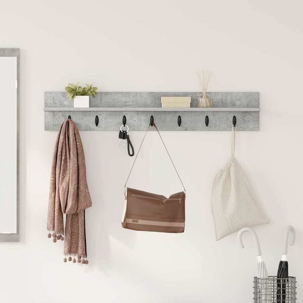 vidaXL Wandgemonteerde kapstok Beton Grijs 100 x 10,5 x 18 cm