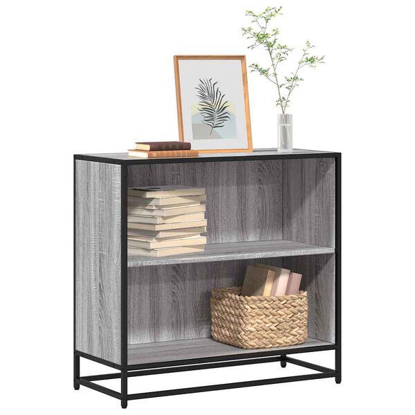 vidaXL Boekenkast 80,5x35x76 cm bewerkt hout grijs sonoma eikenkleurig