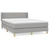 vidaXL Boxspring met matras stof lichtgrijs 140x200 cm