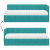 vidaXL Hoekbedframe met Matras met hoofdeinde 2 pcs Turquoise Fluweel