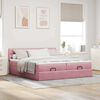 vidaXL Ottoman bed met matrassen 200x200cm fluweel roze