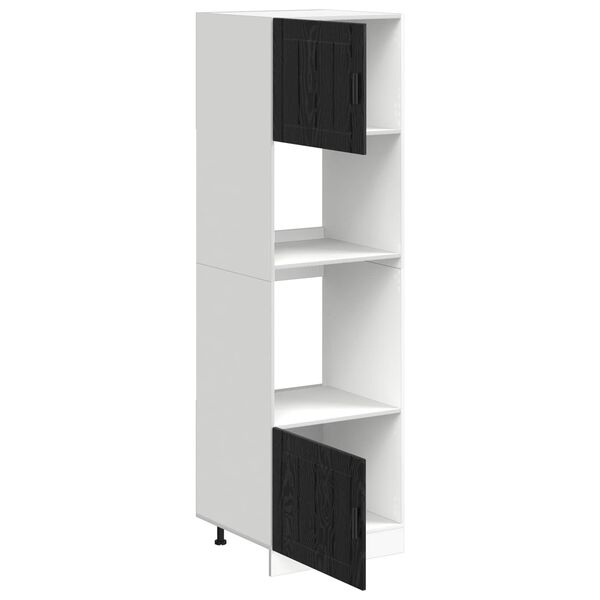 vidaXL Keukenkast Zwart Eiken 60 x 57 x 207 cm Bewerkt hout