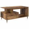 vidaXL Salontafel met lade Oudhout 90 x 49 x 45 cm Bewerkt hout
