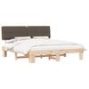 vidaXL Bedframe met Gevoerd Hoofdgedeelte Taupe 200 x 200 cm