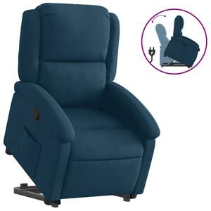 vidaXL Sta-opstoel fluweel blauw