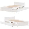 vidaXL Bedframe zonder matras massief grenenhout wit 90x200 cm