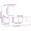 vidaXL Tv-meubelset Wandgemonteerd 5 pcs Zwart Eiken Bewerkt hout