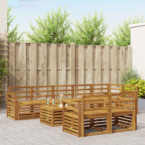 vidaXL Sofa-Sets 9 pcs Naturel Massief Acaciahout