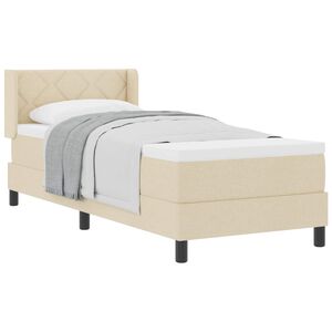 vidaXL Boxspringbed met matras Cr&egrave;me 200 x 80 cm Polyester