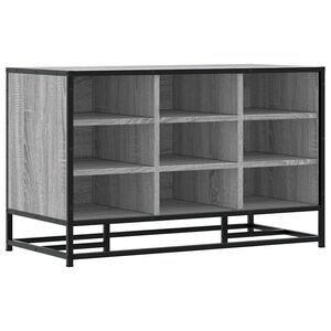 vidaXL Schoenenbank 84x40x53,5 cm bewerkt hout en metaal grijs sonoma