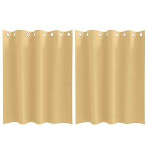 vidaXL Zwart-out Gordijnen met Ringen 2 pcs Beige 140 x 140 cm