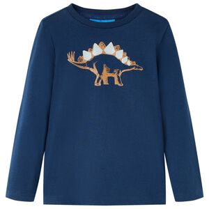 Kindershirt met lange mouwen 116 marineblauw