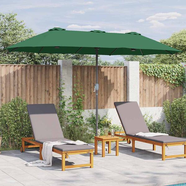 vidaXL Tuinparasol Groen 370 x 197 x 239 cm Poedergecoat staal