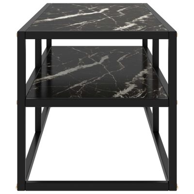 vidaXL Tv-meubel met zwart marmerglas 100x40x40 cm zwart