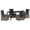 vidaXL Tuin eettafelset 5 st Grijs poly rattan