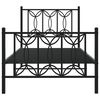 vidaXL Bedframe met hoofd- en voeteneinde metaal zwart 80x200 cm