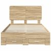 vidaXL Bedframe met hoofdeinde Sonoma Eiken 120 x 200 cm Bewerkt hout
